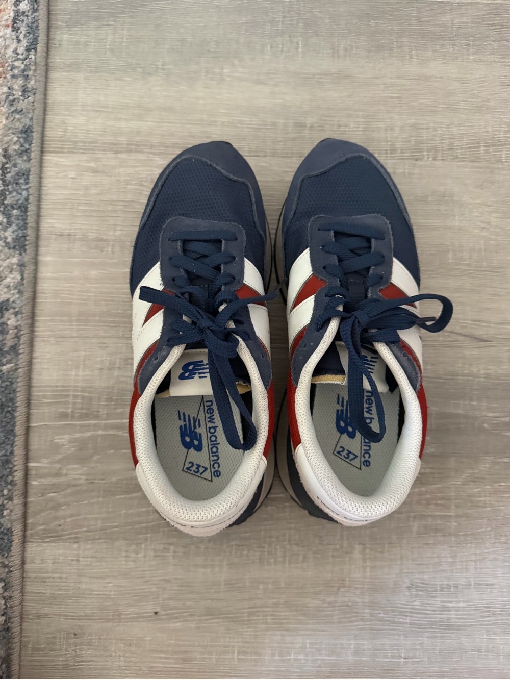 New Balance Navy White Red 237 Retro Sneakers